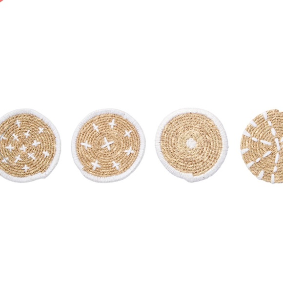 Set of 4 Coasters Seagrass Bloomingville Woven NWT - Picture 4 of 8